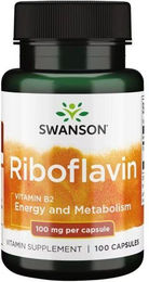 SWANSON Riboflavin Vitamin B2 100 mg Kapseln für Senioren und Sportler – Bild 1 von 2