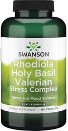 Swanson Stress Complex mit Rhodiola, Heiligem Basilikum und Baldrian in Kapseln 180 Stück – Bild 1 von 1