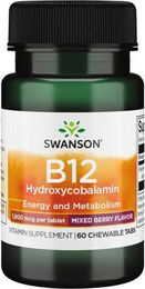Swanson Vitamin B-12 Hydroxycobalamin 1000 mcg Lutschtabletten 60 Stück – Bild 1 von 2