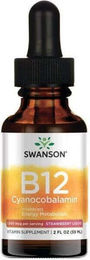 Swanson Vitamin B12 Cyanocobalamin 1000 mcg Erdbeere Flüssigkeit 59 ml – Bild 1 von 2