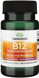 SWANSON Vitamin B12 Hydroxycobalamin 1000 mcg Lutschtabletten 60 Stück – Bild 1 von 2