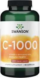 Swanson Vitamin C 1000 mit Ascorbinsäure und Hagebuttenextrakt Kapseln 90 Stück – Bild 1 von 1
