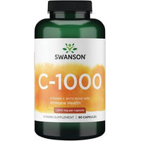 Produktbild von Swanson Vitamin C 1000 mit Ascorbinsäure und Hagebuttenextrakt Kapseln 90 Stück