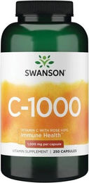 Swanson Vitamin C mit Hagebutte und Acerola 1000 mg 250 Kapseln – Bild 1 von 2