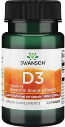Swanson Vitamin D3 1000 IU Kapseln – Bild 1 von 2