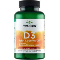 Produktbild von Swanson Vitamin D3 2000 IE Kapseln Bio mit Kokosnussöl 60 Stück