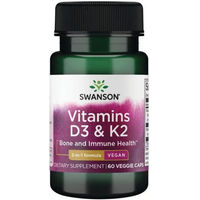 Produktbild von Swanson Vitamin D3 2000 IE und K2 75 mcg vegetarische Kapseln 60 Stück