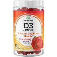 Produktbild von SWANSON Vitamin D3 2000 IU Gummis Erdbeere für Senioren 60 Stück
