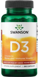 SWANSON Vitamin D3 2000 IU Kapseln für Senioren 250 Stück – Bild 1 von 2