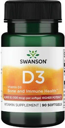 Swanson Vitamin D3 4000 IE 100 mcg Kapseln 90 Stück – Bild 1 von 2