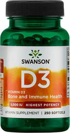 Swanson Vitamin D3 5000 IE Vegan Kapseln für Kinder 250 Stück – Bild 1 von 2