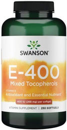 Swanson Vitamin E 400 mit gemischten Tocopherolen Kapseln für Männer, Schwangere und Stillende – Bild 1 von 2