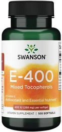 Swanson Vitamin E 400 mit gemischten Tocopherolen Kapseln für Männer sowie Schwangere und Stillende – Bild 1 von 2