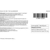 Produktbild von Swanson Vitamin K2 MK-7 100 mcg Weichkapseln 30 Stück