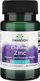Swanson Zink Bisglycinat Albion Chelat 30 mg 90 Kapseln – Bild 1 von 2