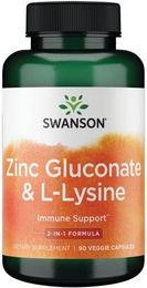 Swanson Zinkgluconat und L-Lysin Kapseln vegetarisch für Erwachsene 90 Stück – Bild 1 von 1