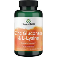 Produktbild von Swanson Zinkgluconat und L-Lysin Kapseln vegetarisch für Erwachsene 90 Stück
