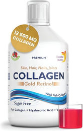 Swedish Nutra Collagen Gold Retinol Flüssig zuckerfrei und glutenfrei mit Typ I Kollagen aus Fisch – Bild 1 von 1