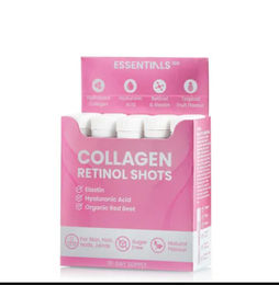 Swedish Nutra ESSENTIALS Collagen Retinol Shots mit Typ I und Typ III Kollagen, 10 Ampullen, zuckerfrei, glutenfrei und laktosefrei – Bild 1 von 1