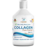 Produktbild von Swedish Nutra Marine Collagen Fischkollagen Typ I und III 5000 mg mit Hyaluronsäure und Vitamin C Flüssig 300 ml