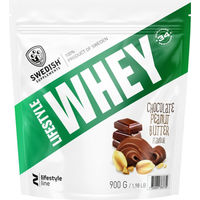Produktbild von Swedish Supplements Lifestyle Whey Protein Konzentrat Schokolade Erdnuss Pulver laktosehaltig