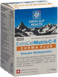 Swiss Alp Health ExtraCellMatrrix C-II CURMA PLUS mit Typ II Kollagen und Kräuter-Komplex Tabletten 120 Stück – Bild 1 von 1