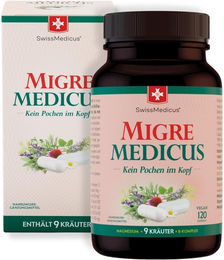 SwissMedicus Migre Medicus Anti-Stress-Komplex Kapseln vegan glutenfrei laktosefrei 120 Stück – Bild 1 von 3