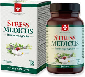 SwissMedicus Stress Medicus Anti-Stress-Komplex Kapseln vegan glutenfrei laktosefrei 120 Stück – Bild 1 von 3