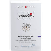 Produktbild von SwissOvit HarmonybiOtic Probiotika mit 20 Mrd. Bakterien pro Kapsel, vegan, laktosefrei und glutenfrei, 30 Kapseln