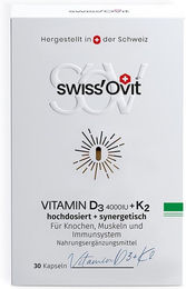 SwissOvit Vitamin D3 4000 IE + K2 Kapseln vegan und vegetarisch – Bild 1 von 1