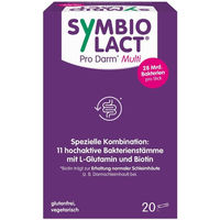 Produktbild von SymbioLact Pro Darm Multi Pulver Sticks mit 28 Mrd. Bakterien, L-Glutamin und Biotin, 120 g, glutenfrei und vegetarisch