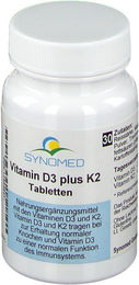 SYNOMED Vitamin D3 plus K2 800 IE Tabletten vegetarisch laktosefrei und glutenfrei 30 Stück – Bild 1 von 1
