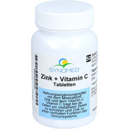 Synomed Zink und Vitamin C Tabletten vegan laktosefrei glutenfrei 50 Stück – Bild 1 von 1
