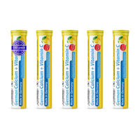 Produktbild von T&D Pharma Calcium + Vitamin C Brausetabletten Zitronengeschmack zuckerfrei 100 Stück mit 300 mg Kalzium und 75 mg Vitamin C