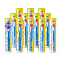 Produktbild von T&D Pharma Calcium + Vitamin C Brausetabletten Zitronengeschmack zuckerfrei 240 Stück mit 300 mg Kalzium und 75 mg Vitamin C