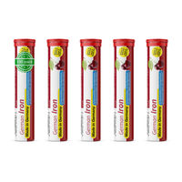 Produktbild von T&D Pharma Eisen Brausetabletten Kirsch Geschmack 14 mg Eisen zuckerfrei 5x20 Stück