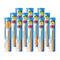Produktbild von T&D Pharma German Calcium Brausetabletten mit 500 mg Kalzium Zitronengeschmack zuckerfrei für Senioren 12x20 Stück