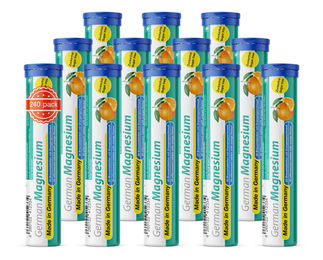 T&D Pharma German Magnesium Brausetabletten mit 200 mg Magnesium, Orangengeschmack, zuckerfrei, 12x20 Stück – Bild 1 von 4