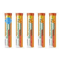 Produktbild von T&D Pharma German Multivitamin Brausetabletten mit Vitamin C, E, B-Vitaminen und Biotin, Orangengeschmack, zuckerfrei, 100 Stück