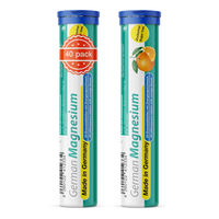 Produktbild von T&D Pharma Magnesium Brausetabletten mit 200 mg Magnesium, Orangengeschmack, zuckerfrei, 2x20 Stück