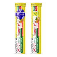 Produktbild von T&D Pharma Oxi-C Immun plus Brausetabletten mit 1000 mg Ascorbinsäure, Orangengeschmack, zuckerfrei und vegan, 40 Stück