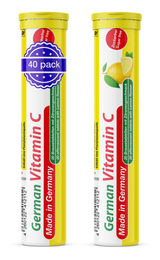 T&D Pharma Vitamin C Brausetabletten mit Ascorbinsäure Zitronengeschmack zuckerfrei 40 Stück – Bild 1 von 2