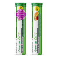 Produktbild von T&D Pharma Zink Brausetabletten Pfirsich-Maracuja 2x20 Stück Zuckerfrei 5 mg Zink