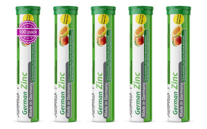 T&D Pharma Zink Brausetabletten Pfirsich-Maracuja 5 mg Zink zuckerfrei 5x20 Stück – Bild 1 von 2