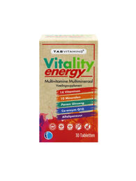 TAB Vitamins Vitality Energy Multivitamin und Mineralien mit Ginseng, Vitamin C, Magnesium, L-Theanin, CoQ10, B-Vitaminen, D3, K2 und Eisen, 30 Tabletten – Bild 1 von 2
