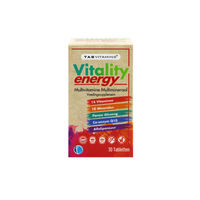 Produktbild von TAB Vitamins Vitality Energy Multivitamin und Mineralien mit Ginseng, Vitamin C, Magnesium, L-Theanin, CoQ10, B-Vitaminen, D3, K2 und Eisen, 30 Tabletten