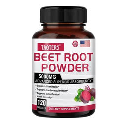 Taoters Beet Root Powder Rote Bete Pulver 5000 mg Kapseln 120 Stück – Bild 1 von 3
