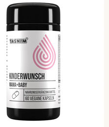 Tasnim Mama + Baby Kinderwunsch Kapseln vegan laktosefrei und glutenfrei für Frauen, Schwangere und Stillende – Bild 1 von 4