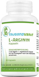 Tausendkraut L-Arginin Kapseln 1000 mg vegetarisch ohne Zusatzstoffe – Bild 1 von 1