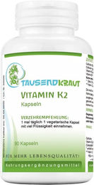 Tausendkraut Vitamin K2 MK-7 Kapseln vegan und vegetarisch ohne Zusatzstoffe – Bild 1 von 1
